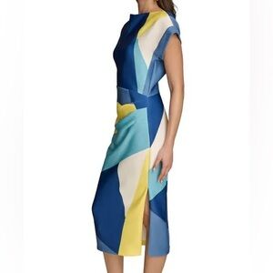 Colorful Donna Karan Geometric Dress